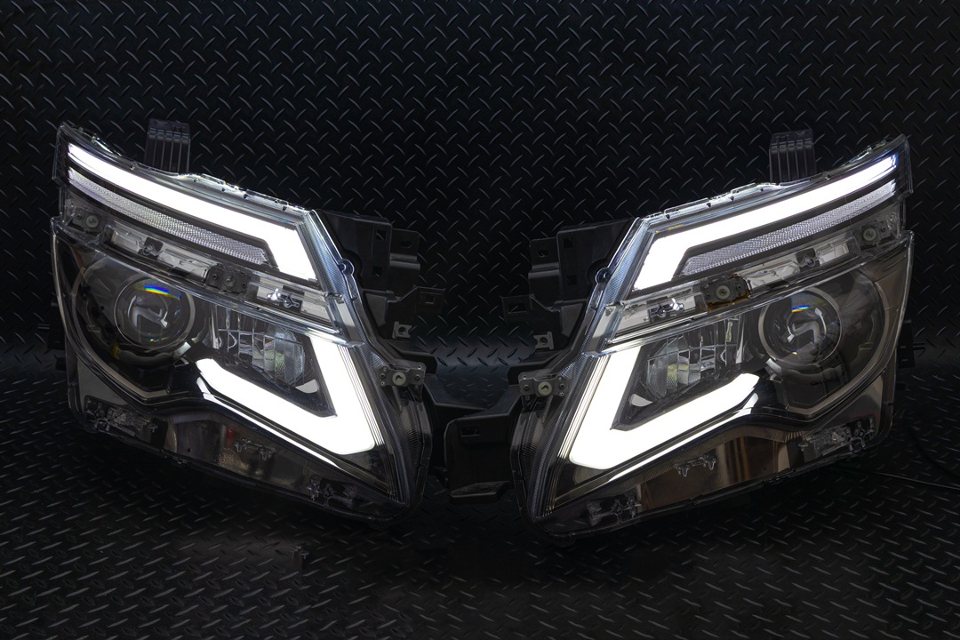 E52 エルグランド 後期 LED加工ヘッドライト 強発光デイライト/シーケンシャルウインカー