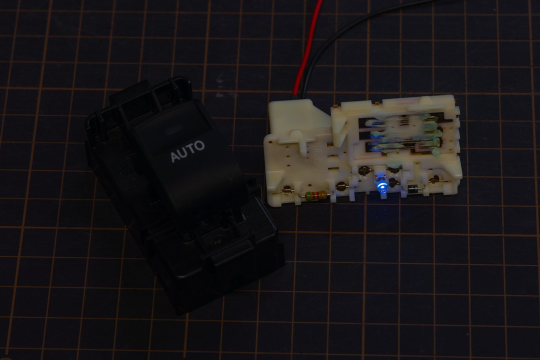 NKE165G カローラフィールダー パワーウィンドウスイッチ LED打ち替え