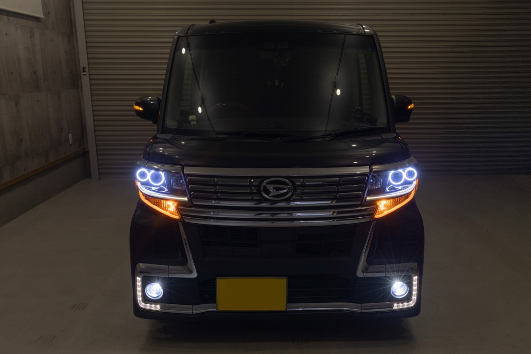 LA600S タントカスタム 他社加工ヘッドライト テープLED交換