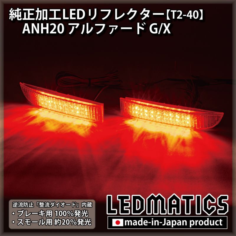 ANH20 アルファード G/X 純正加工LEDリフレクター T2-40 - LEDMATICS