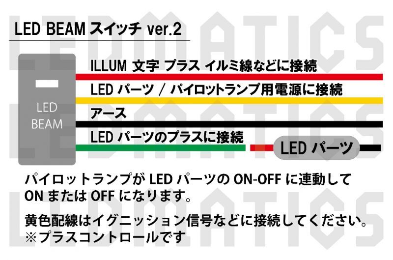 トヨタ LED BEAMスイッチ PLあり 白LED/青LED SW-LB2 - LEDMATICS